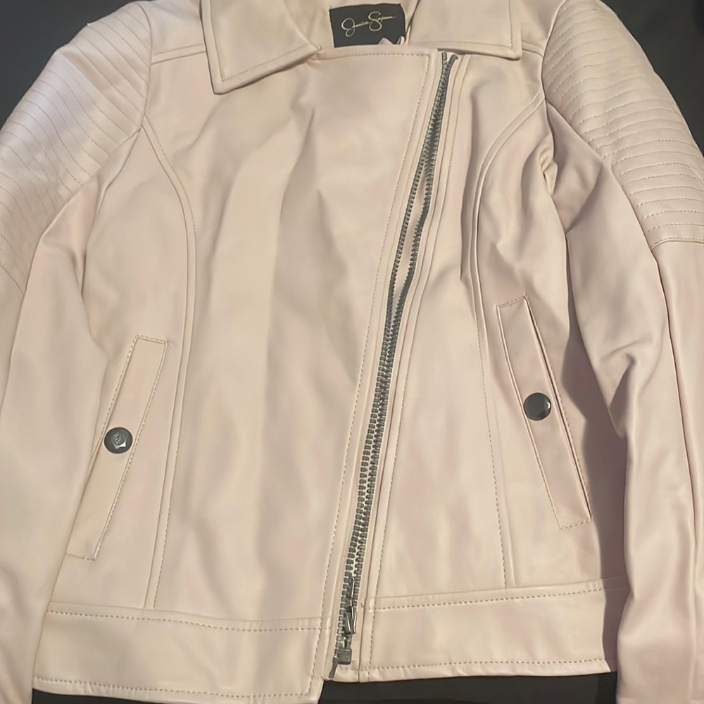 Jessica Simpson Pink Leather Jacket
